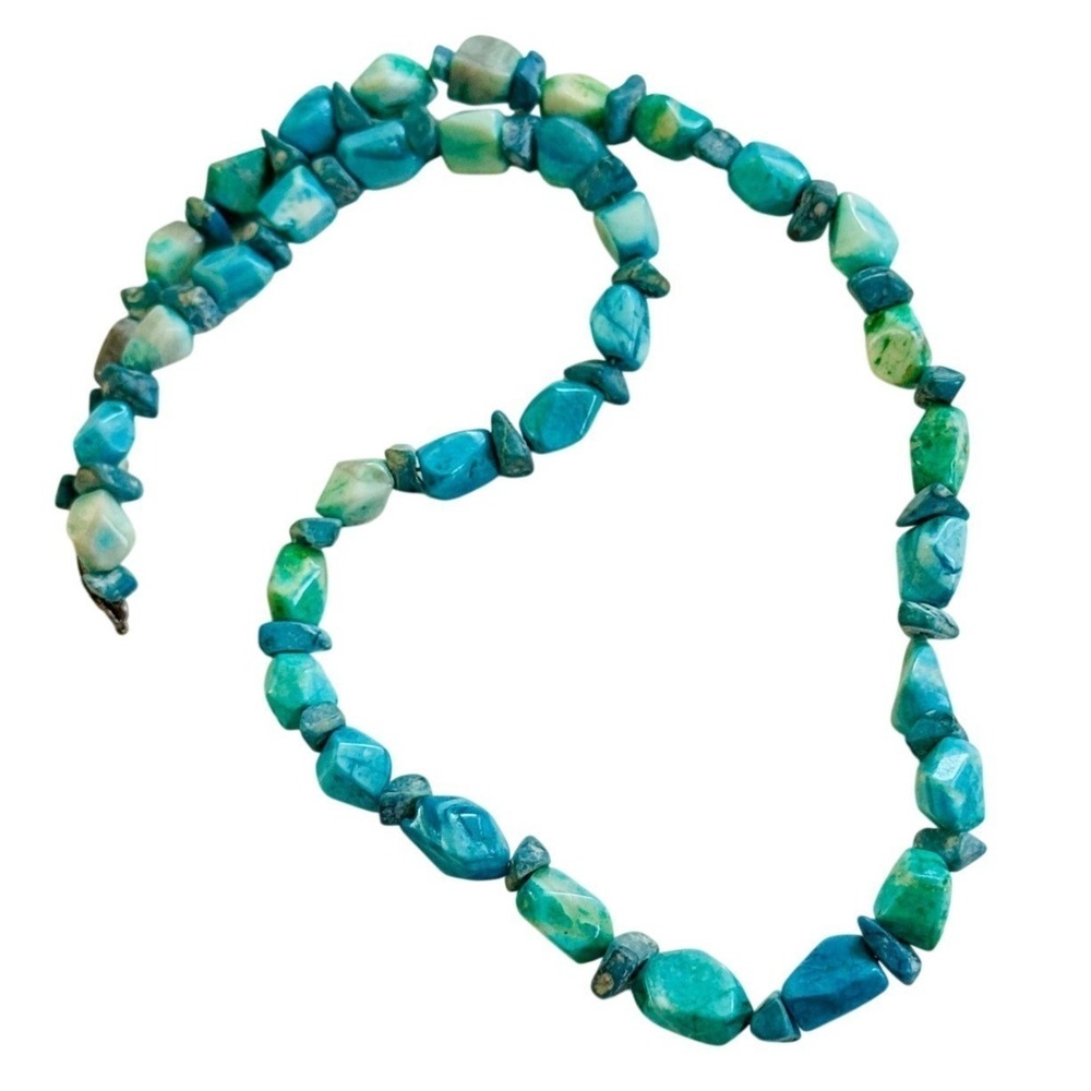 Blue‎ Turquoise Howlite Necklace Beads Choker BOHO Western Sterling Silver 925